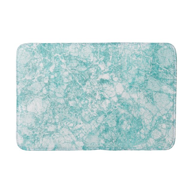 Alfombrilla De Baño Textura de Mint Blue & White Marble (Anverso)