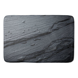 Alfombrilla De Baño Textura de Piedra Pizarra de Carbón Oscuro