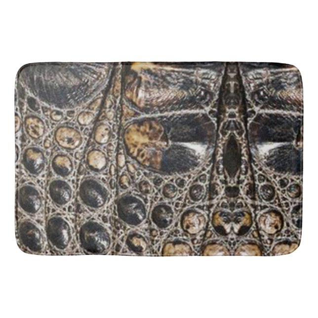 Alfombrilla De Baño Textura de piel de lagarto marrón americano (Anverso)