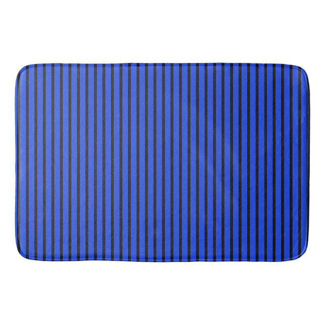 Alfombrilla De Baño textura de rayas azules (Anverso)