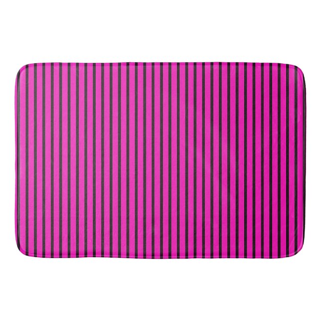 Alfombrilla De Baño textura de rayas rosadas (Anverso)