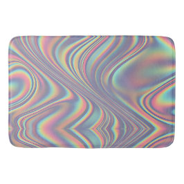 Alfombrilla De Baño Textura de remolino holográfico iridiscente