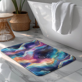 Alfombrilla De Baño Textura estética del arco iris agate purpurina