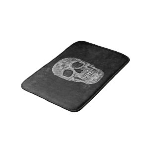 Alfombrilla De Baño Textura Grosera Gótica De Color Negro Y Blanco