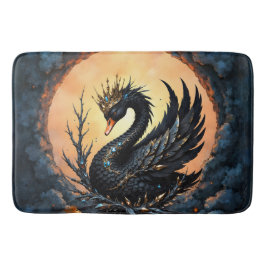 Alfombrilla De Baño The Obsidian Swan of Moonlit Grace. In the twiligh