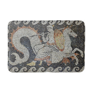 Alfombrilla De Baño Thetis en un hipocampo antiguo mosaico griego