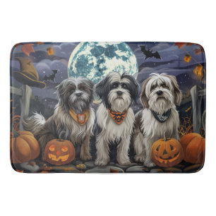 Alfombrilla De Baño Tibetan Terrier Halloween Espeluznante