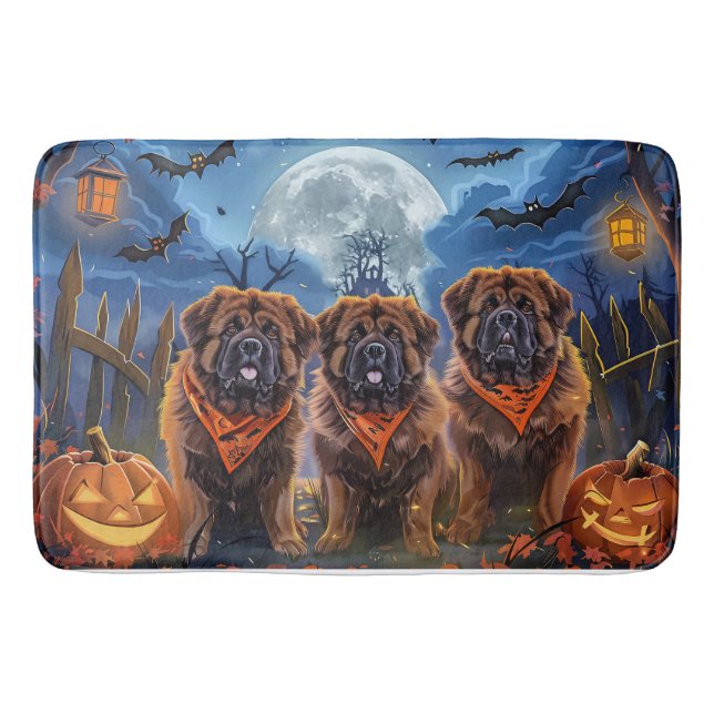 Alfombrilla De Baño Tibetano Mastiff Halloween Spooky (Anverso)