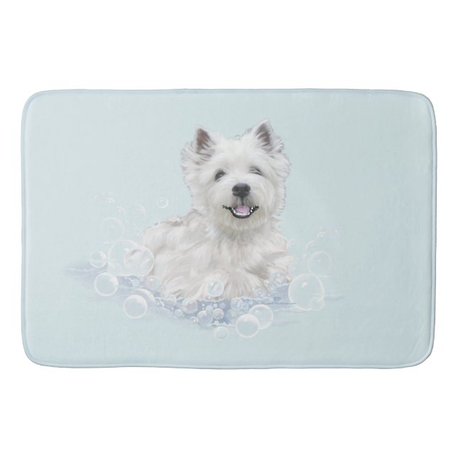 Alfombrilla De Baño Tiempo de baño de Westie (Anverso)