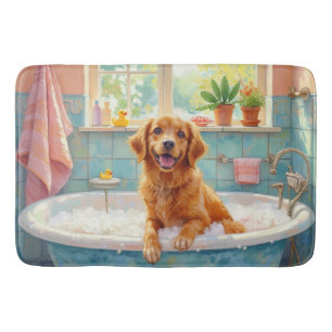 Alfombrilla De Baño Tiempo de baño para el Retriever de Nueva Escocia