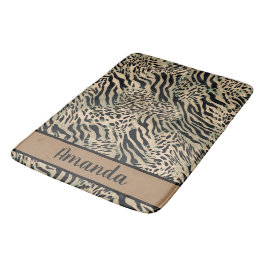 Alfombrilla De Baño Tigre de color marrón y negro y huella de cebra