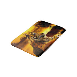 Alfombrilla De Baño Tigre y atardecer