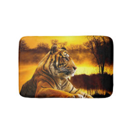 Alfombrilla De Baño Tigre y atardecer