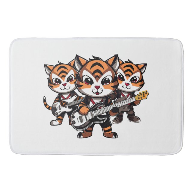 Alfombrilla De Baño Tigres Tocando Banda (Anverso)