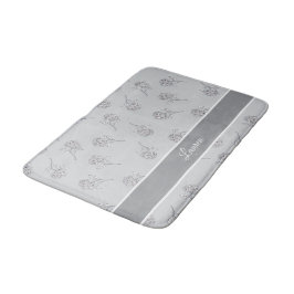 Alfombrilla De Baño Timeless Botanical Bloom Soft Grey Monogram