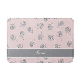 Alfombrilla De Baño Timeless Botanical Bloom Soft Pink Monogram Bath