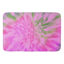Alfombrilla De Baño tinte de atar rosa y verde