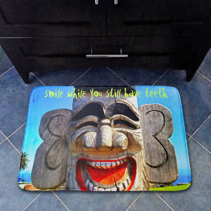 Alfombrilla De Baño Tipografía de cita sonriente de fotografía de tóte