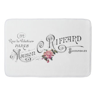 Alfombrilla De Baño Tipografía francesa vintage grabada