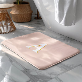 Alfombrilla De Baño Tipografía inicial de color rosa Rubor monograma