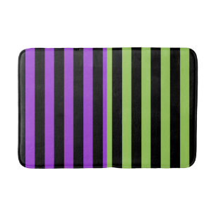 Alfombrilla De Baño Tira de Halloween verde morado y negro
