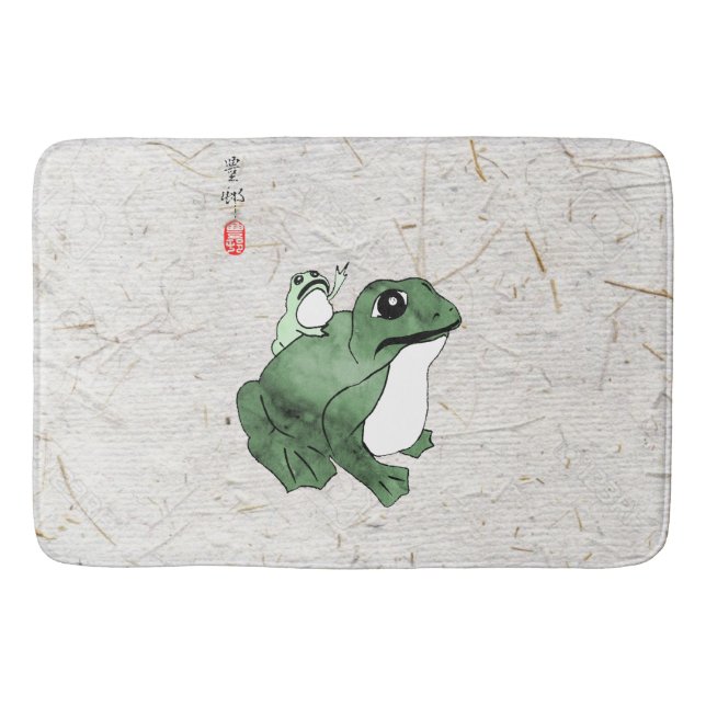 Alfombrilla De Baño Toad de rana japonesa grande del siglo XIX (Anverso)