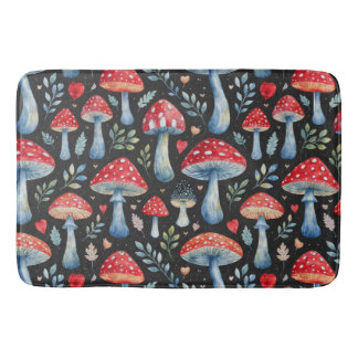 Alfombrilla De Baño toadstool story in watercolor pattern throw pillow