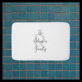 Alfombrilla De Baño Toalla de papel monogramada con nombre en blanco y