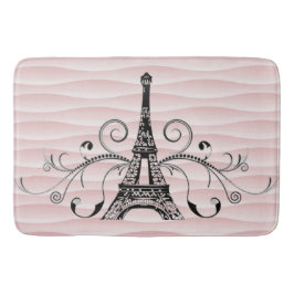 Alfombrilla De Baño Toalla Rosa Eiffel Flourish Bath Mat