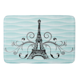 Alfombrilla De Baño Toalla verde azulada Eiffel Flourish Bath Mat