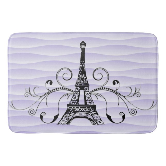 Alfombrilla De Baño Toalla violeta Eiffel Flourish Bath Mat (Anverso)