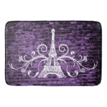 Toalla violeta Eiffel Grunge Bath Mat