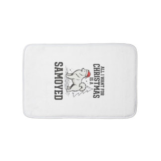 Alfombrilla De Baño Todo lo que Quiero para Navidad Perro Samoyedo