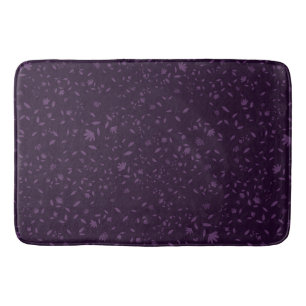 Alfombrilla De Baño Tono floral botánico de vid de tono morado oscuro