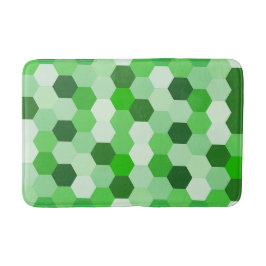 Alfombrilla De Baño Tonos de hexágono geométrico verde blanco