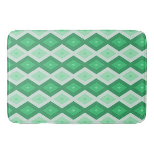 Alfombrilla De Baño Tonos de patrón de diamante verde