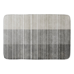 Alfombrilla De Baño Tonos de patrón rayado gris