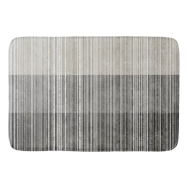 Alfombrilla De Baño Tonos de patrón rayado gris (Anverso)