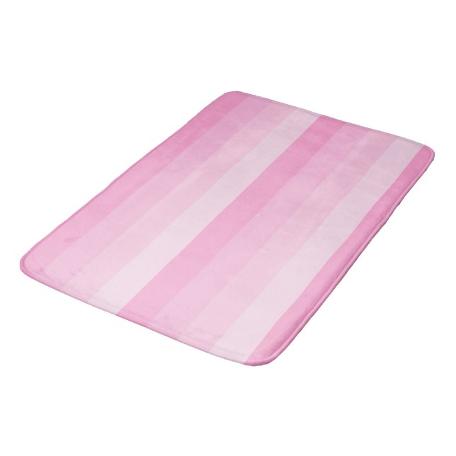 Alfombrilla De Baño Tonos de rayas rosas (Angular)