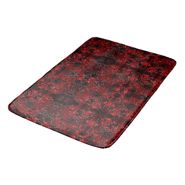 Alfombrilla De Baño Tonos de rojo foliado con puntos blancos (Angular)