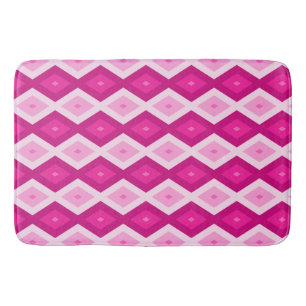Alfombrilla De Baño Tonos del patrón de diamantes de fucsia