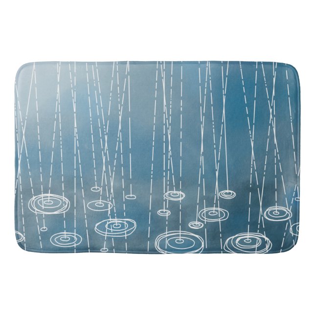 Alfombrilla De Baño Tormenta de lluvia azul (Anverso)