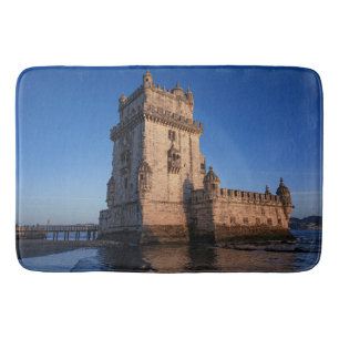 Alfombrilla De Baño Torre Belem al atardecer en Lisboa, Portugal