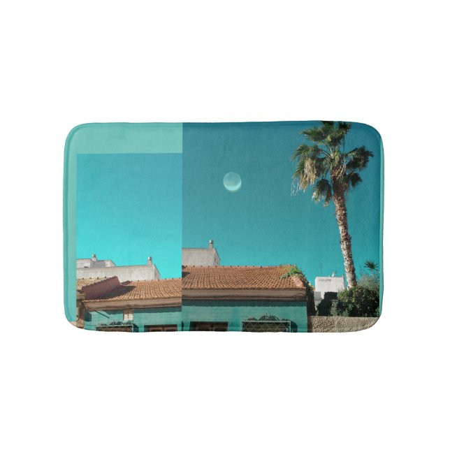 Alfombrilla De Baño Torrevieja en Naranja y Turqoise (Anverso)