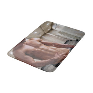 Alfombrilla De Baño Torso masculino musculoso sin camiseta de Slippery
