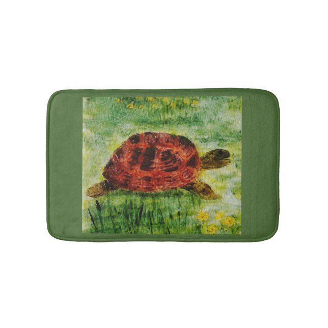 Alfombrilla De Baño Tortuga de arte animal reptil (Anverso)