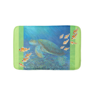 Alfombrilla De Baño Tortuga de mar con personalidad