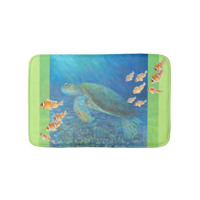 Alfombrilla De Baño Tortuga de mar con personalidad (Anverso)