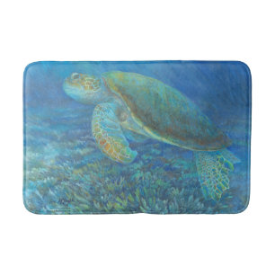 Alfombrilla De Baño Tortuga de mar con personalidad