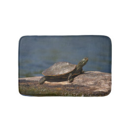 Alfombrilla De Baño Tortuga pintada en un tronco